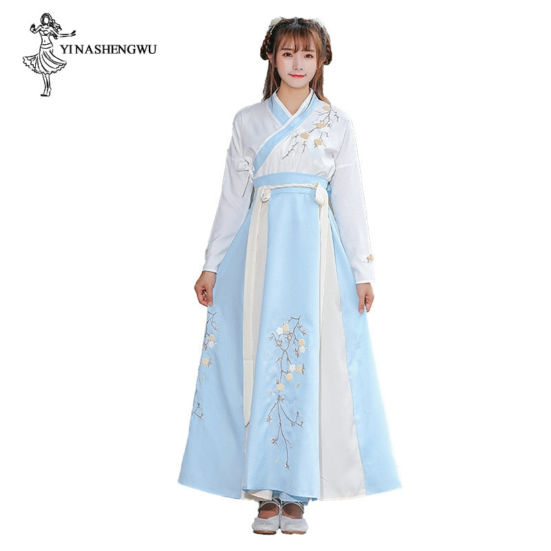 Hanfu Mulheres Damen Pflaume Hanfu Kostüm Kleid Feenrock Frisch und elegant Huaqing Pavillon Hanfu Kleidung im chinesischen Stil