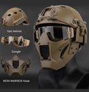 Máscara táctica de malla de hierro multifunción con casco rápido y gafas tácticas Airsoft Hunting Motorcycle Sport Play