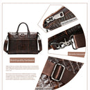 WESTAL Herren Aktentasche Herrentasche Echtes Leder Bürotaschen für Herren Laptoptasche Leder Aktentasche Herren Croco Design Computertaschen