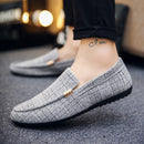 2022 New Fashion Men's Shoes Spring Style Canvas Men Loafers Comfortable Leather Shoes Men Flats Metal Decoration Driving Shoes