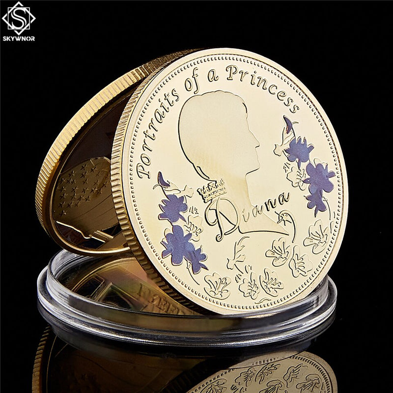 Moneda de ficha conmemorativa profesional de la última rosa de la princesa Diana británica coleccionable
