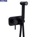 Messing-WC-Bidet-Spray Hand-Bidets Windel-Set heiß kalt schwarz Badezimmer-Duschset Shattaf Sprayer Jet Douche Kit tragbar