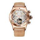 Reef Tiger/RT Sportuhr für Herren Skeleton Luminous Watch Jahr Monat Datum Tag Roségold Automatikuhren RGA703