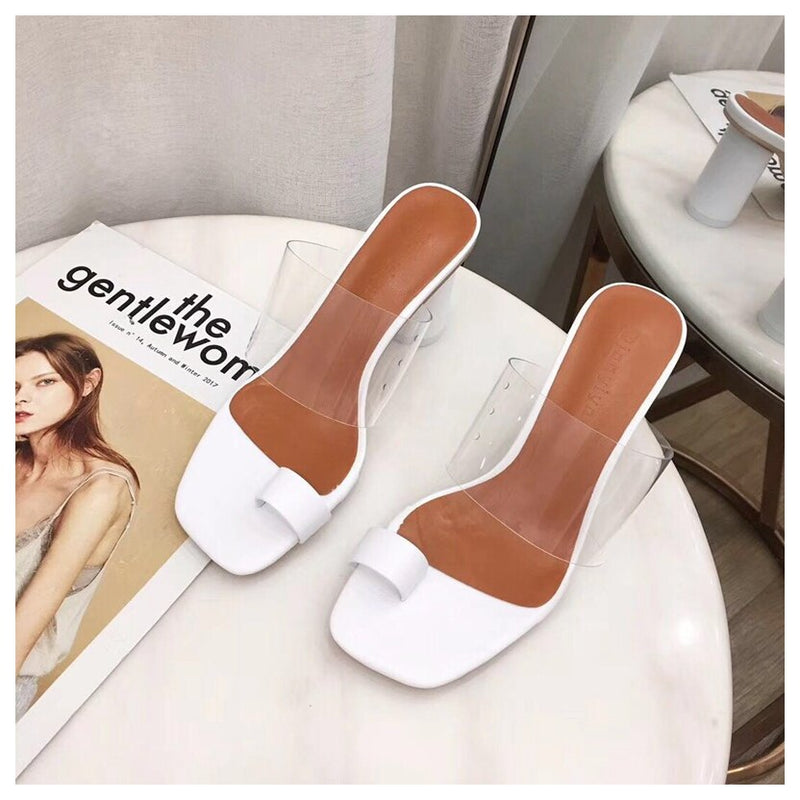 DONLEE QUEEN Transparent Sexy High Heel Slippers Women Summer Shoes Female Sandals Slip On Slides 2021 Casual Sandals Mujer Shoe