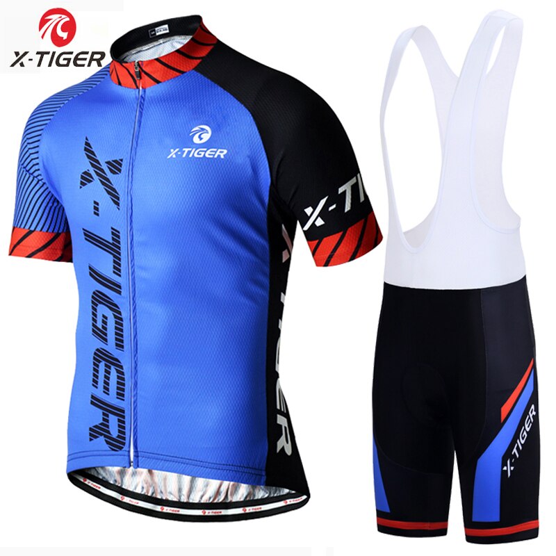 X-Tiger Cycling Jersey Set Breathable Bicycle Clothing Quick-Dry Riding Bike Clothes Shorts Sleeve Cycling Set Ropa Ciclismo