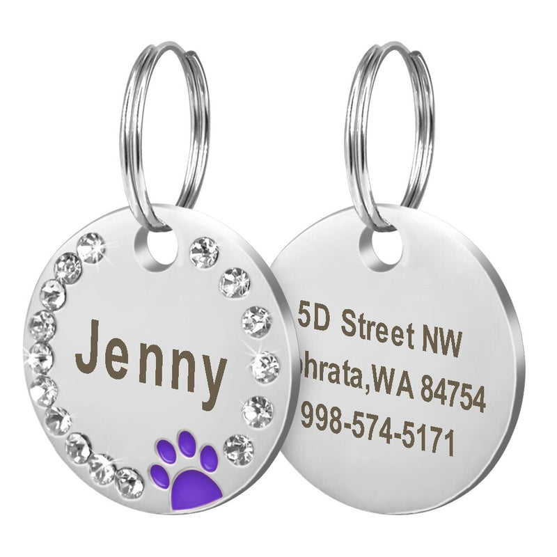 Custom Dog Tag Personalized Pet Dog Collar Accessories Engraved Cat Puppy ID Tag Stainless Steel Paw Nametag Pendant Anti-lost