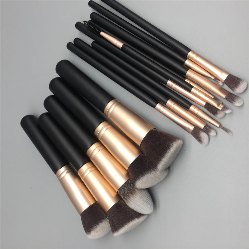 14-teiliges Make-up-Pinsel-Set für Foundation-Puder, Rouge, Lippen, Augenbrauen, Lidschatten, Eyeliner-Pinsel, kosmetisches Werkzeug