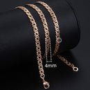 Trendsmax Necklaces for Women Men 585 Rose Gold Venitian Curb Link Chain Necklace 45cm 55cm 60cm Fashion Jewelry KGN453