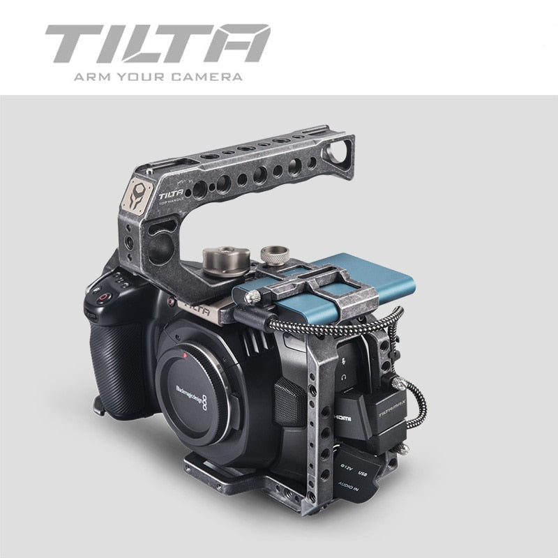 Tilta BMPCC 4K 6K Cage TA-T01-B-G Tactical finished or Gray Full Cage SSD Drive Holder Top Handle for BlackMagic BMPCC 4K 6K