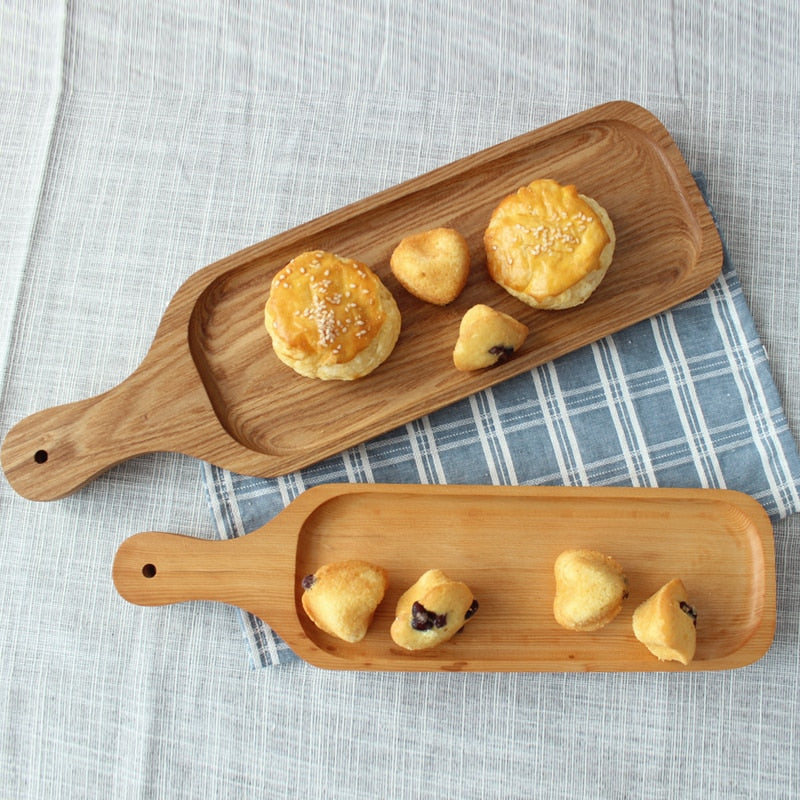 Plato de postres de madera de estilo japonés, tablas de cortar de frutas creativas naturales ecológicas, bandejas para servir comida sin pintura, platos de Sushi, vajilla