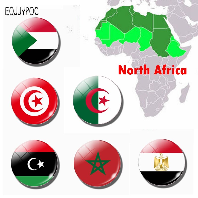 Demokratische Volksrepublik Algerien Flagge 30 mm Kühlschrankmagnet Glas Nordafrikanische Länder Kühlschrank Magnetaufkleber