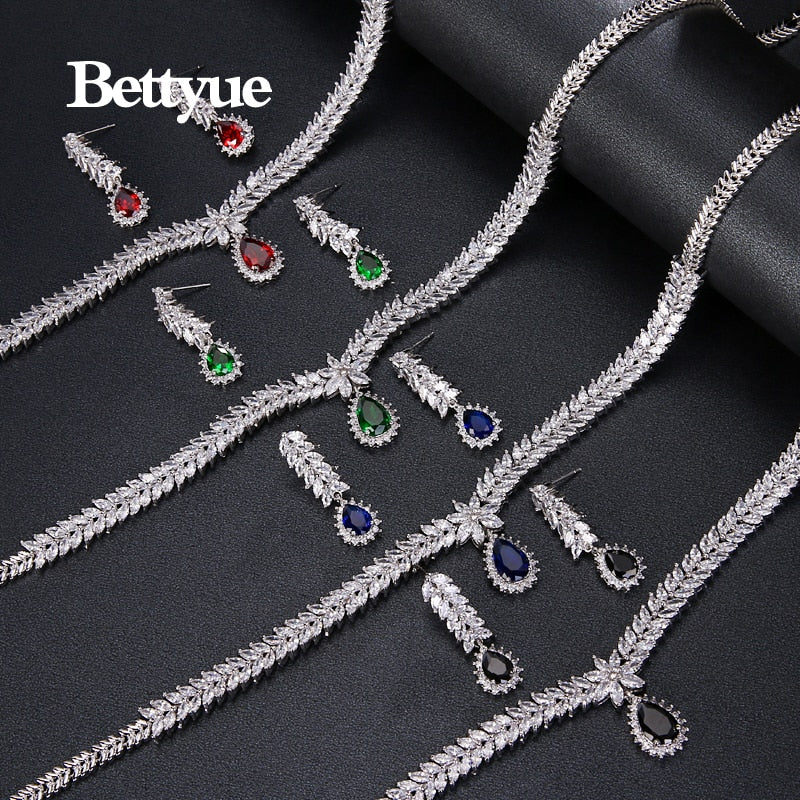 Bettyue Charming Fashion Elegance Kubikzircon Multicolor Europa und Amerika Stil Großhandel Schmuck Sets Frauen edle Verzierung