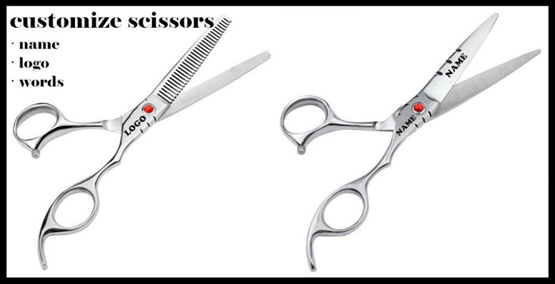 Customize professional JP 440c steel 7'' & 6'' Plum handle cut hair scissors barber cutting make up shears hairdressing scissors