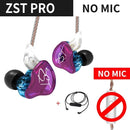 KZ ZST Bluetooth-Kopfhörer 1DD+1BA Driver Dynamic &amp; Armature in Ear Monitors Noise Isolating HiFi Music Sports Earbuds Headset