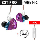 KZ ZST Bluetooth-Kopfhörer 1DD+1BA Driver Dynamic &amp; Armature in Ear Monitors Noise Isolating HiFi Music Sports Earbuds Headset