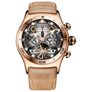 Reef Tiger/RT Sportuhr für Herren Skeleton Luminous Watch Jahr Monat Datum Tag Roségold Automatikuhren RGA703
