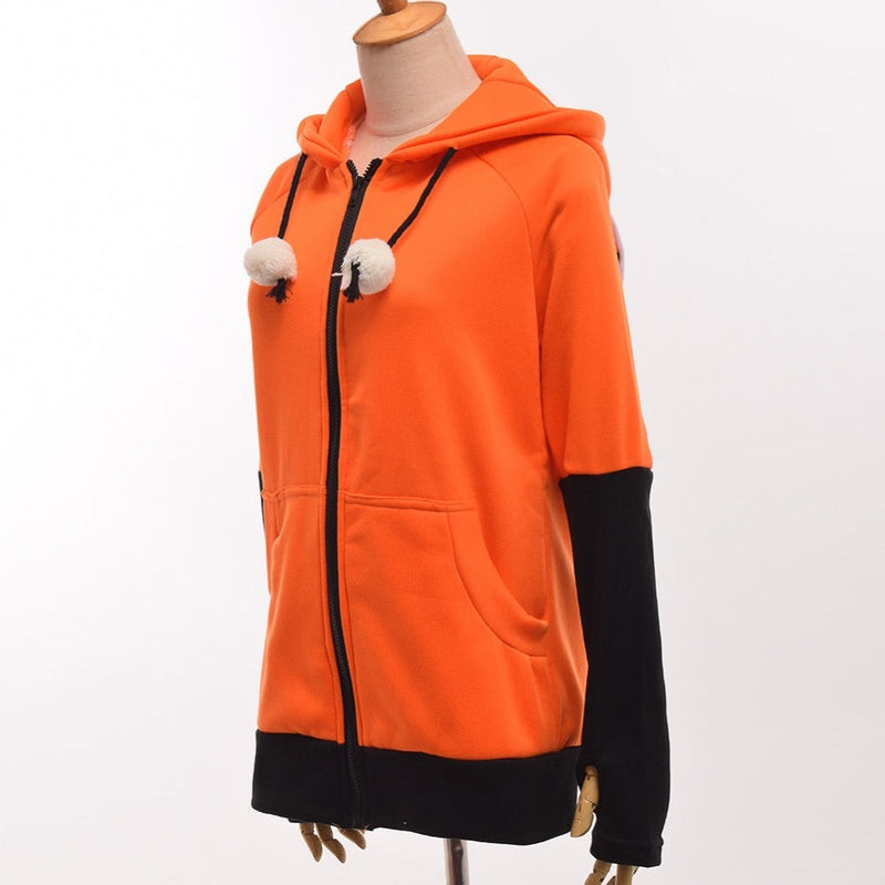 Tierfuchsohr Cosplay Kostüme Hoodie Mantel Warm Orange Sweatshirt Unisex Hoodies