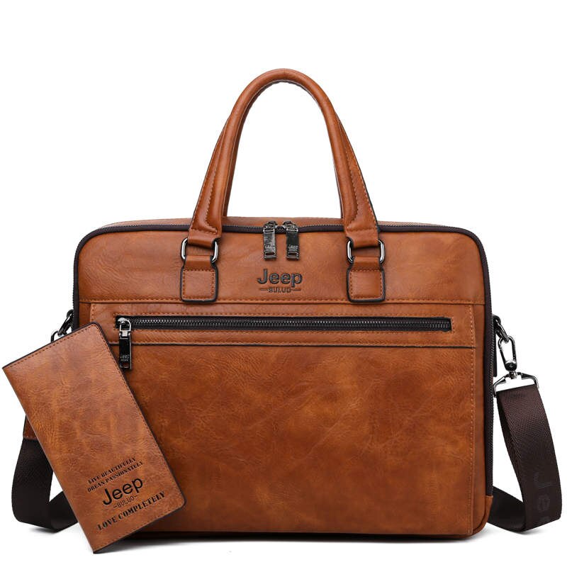 JEEP BULUO Marke Hochwertige Männer Business Aktentasche Taschen Für 14 Zoll Laptop A4 Datei 2019 Neue Art Schulter Reisetasche Für Mann