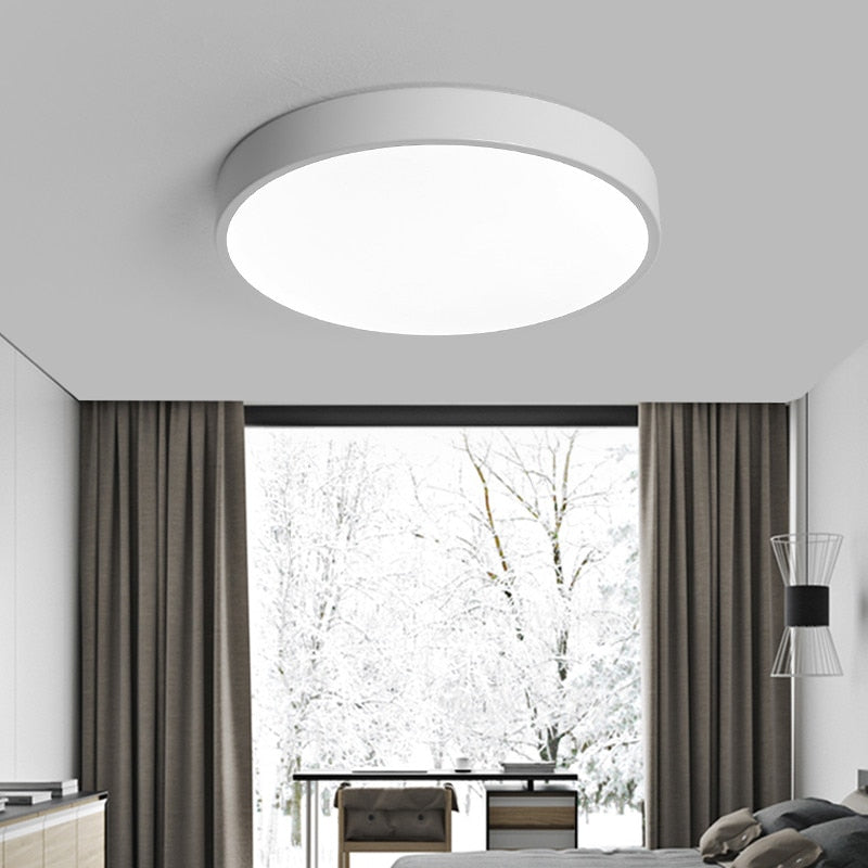 Schwarz Weiß Moderne LED Kronleuchter Acryl Runde Kronleuchter Decke Für Wohnzimmer Schlafzimmer Küche Ultradünne Leuchte