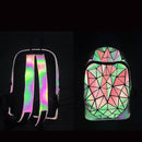 Neue Frauen Rucksack Geometrische Falttasche Kleine Studenten Schultaschen Für Mädchen Im Teenageralter Leuchtende Rucksäcke Hologramm Täglicher Rucksack