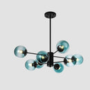 Vergoldeter Glanz LED Kronleuchter E27 Birne Glasschirm Hängende Kronleuchter Lichter Esszimmerbett Wohnzimmerdekoration Leuchten