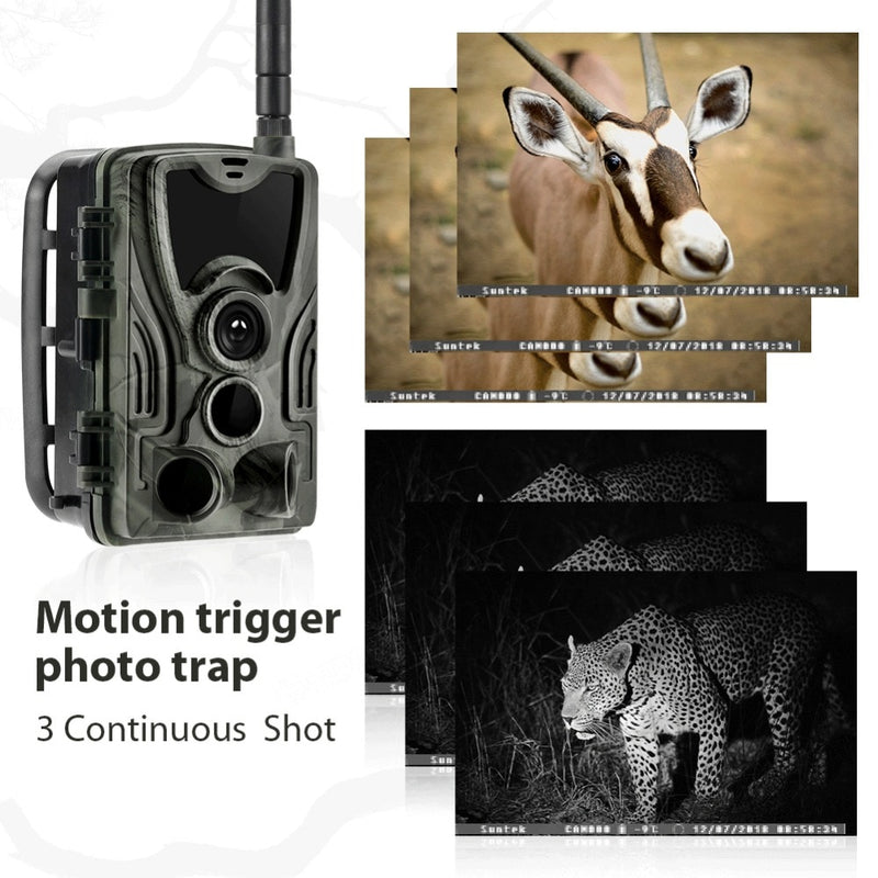 2G MMS SMS  SMTP Trail Wildlife Camera 20MP 1080P Night Vision Cellular Mobile Hunting Cameras HC801M Wireless Photo Trap