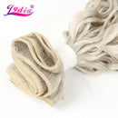 Lydia für Frauen, synthetisches lockiges Gewebe, 3 Packungen/Los, 45,7–55,9 cm, Naturfarbe, Grausilber, gewelltes Haar, Bündel, Jerry Curl-Haarverlängerungen