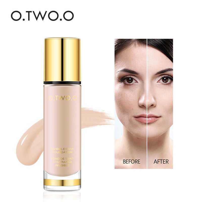 O.TWO.O Liquid Foundation Unsichtbare Vollständige Abdeckung Make-up Concealer Whitening Moisturizer Wasserdichte Make-up-Foundation 30ml