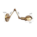 Industrielle verstellbare Schwenkarm-Wandlampe Lesebett Vintage Wandlampe Retro ausziehbare LED-Wandleuchten fexible Weißgold
