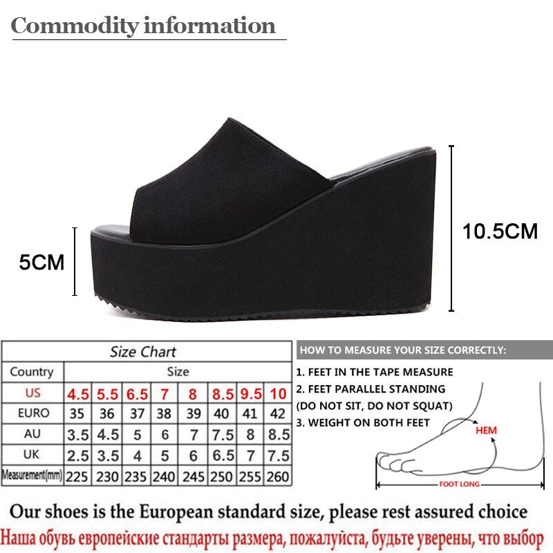 Gdgydh Summer Slip On Women Wedges Sandals Platform High Heels Fashion Open Toe Ladies Casual Shoes Comfortable Promotion Sale