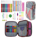 Juego de ganchos de ganchillo para manualidades con agujas para manualidades y bolsa, hilos ergonómicos de animales, agujas de tejer a ganchillo, tijeras, juego de costura, accesorios