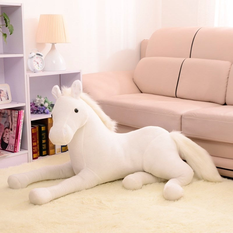 Gran tamaño animal de simulación 70x40cm caballo de peluche de juguete muñeco de caballo propenso para regalo de cumpleaños