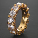 UWIN 1 Row CZ Ring Full Bling Iced Out Wedding Zircon Hollow Luxury Engagement Fashion Jewelry Gift