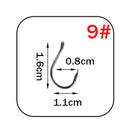 WPE Marke 1 Packung Angelhaken Größe 7#-15# Stachelhaken High-Carbon Steel Single Circle Karpfen Angelhaken Jig Tackle Zubehör