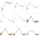 Industrielle verstellbare Schwenkarm-Wandlampe Lesebett Vintage Wandlampe Retro ausziehbare LED-Wandleuchten fexible Weißgold