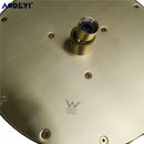 Badezimmer-Duschgarnitur aus gebürstetem Gold, massivem Messing, Rianfall-Kopf, Badewannenarmatur, Wandmontage, Deckenarm, Mischbatterie, Wassersystem, schwarz