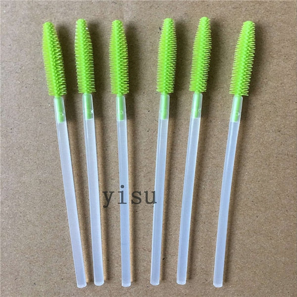 200 pcs/lot Silicone Eyelashes Brushes Mix Colors Disposable Mascara Wands Lashes Makeup Brushes For Eyelash Extension