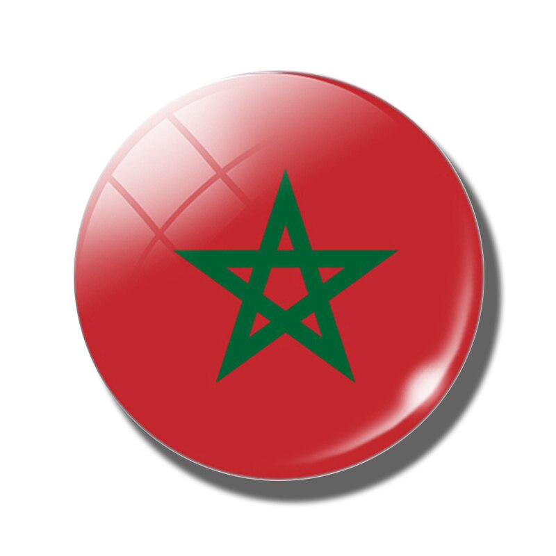 Bandera de la República Democrática Popular de Argelia, imán de cristal para nevera de 30MM, pegatinas magnéticas para nevera de países del norte de África