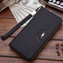 Hochwertige Herren Leder Geldbörse Reißverschluss lange Geldbörse große Kapazität Kupplung Handytasche Handschlaufe Geldbörse Kartenhalter für Männer