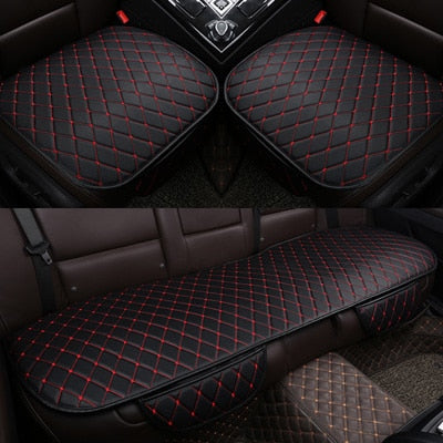 PU Leather Car Seat Cover Universal Auto Chair Front Rear Back Waterproof Cushion Protector Four Season Accessories Interior