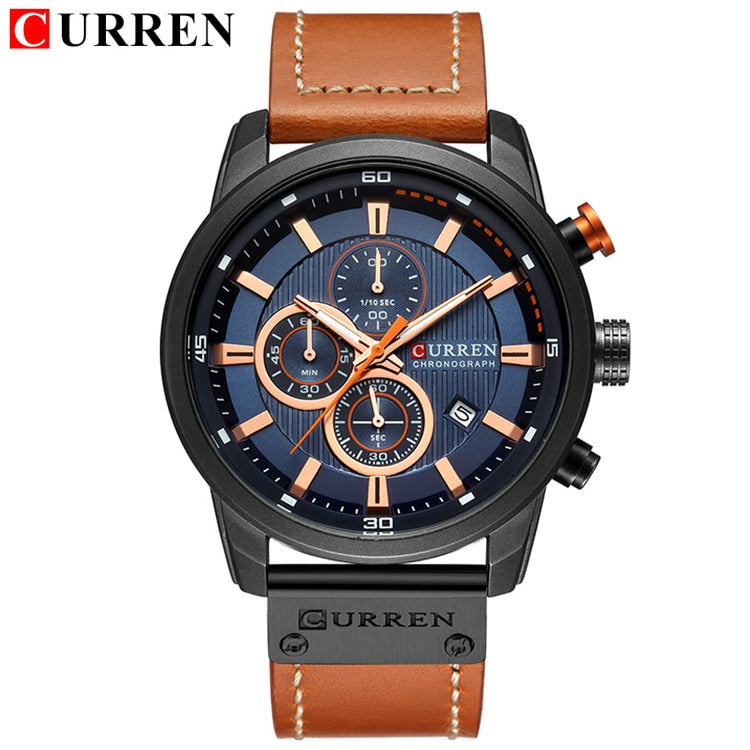 Top Brand Luxury CURREN Fashion Leather Strap Quartz Men Watches Casual Date Business Male Wristwatches Clock Montre Homme