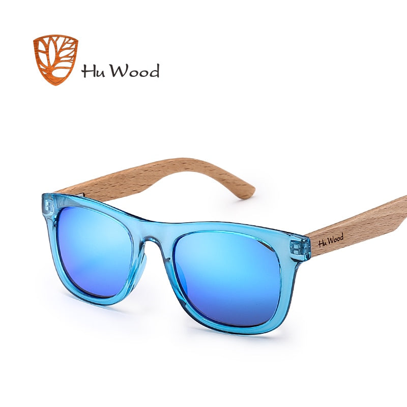 Hu Wood Kids Polarized Sunglasses for Boys and Girls with Recycled Frames and Beech Wood Arms | 4 to 8 years