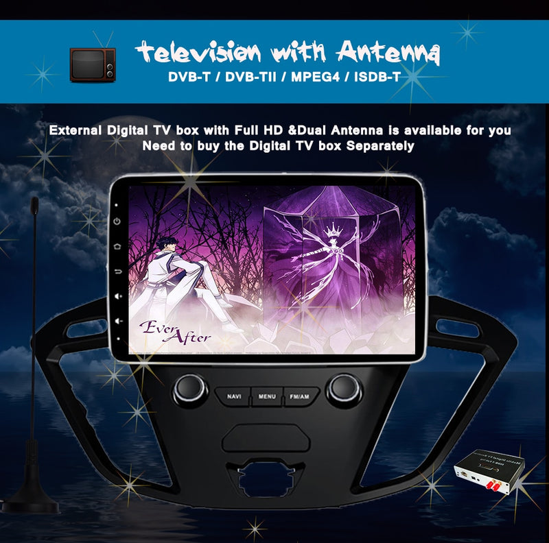 Pantalla IPS HD de 9 pulgadas en el tablero, unidad principal de tableta de PC estéreo con vídeo musical para coche para Ford Tourneo Transit Custom 2013+ android 11 CarPlay bt