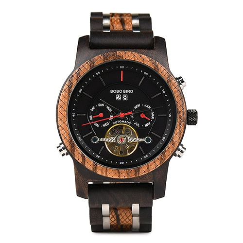 BOBO BIRD Relojes mecánicos Hombres Marca superior Reloj de madera de lujo montre homme automatique W-Q27