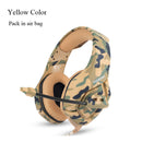 ONIKUMA K1 Camouflage Auriculares Gaming Headsets Kabelgebundene Fone-Kopfhörer mit Mikrofon-Geräuschunterdrückung für PS4-Laptop