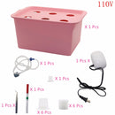 6-Loch-Anlagenstandort Hydrokultursystem Indoor-Gartenschrank Box Growkit Bubble Garden Pots Planter Nursery Pot 220V / 110V 1 Set
