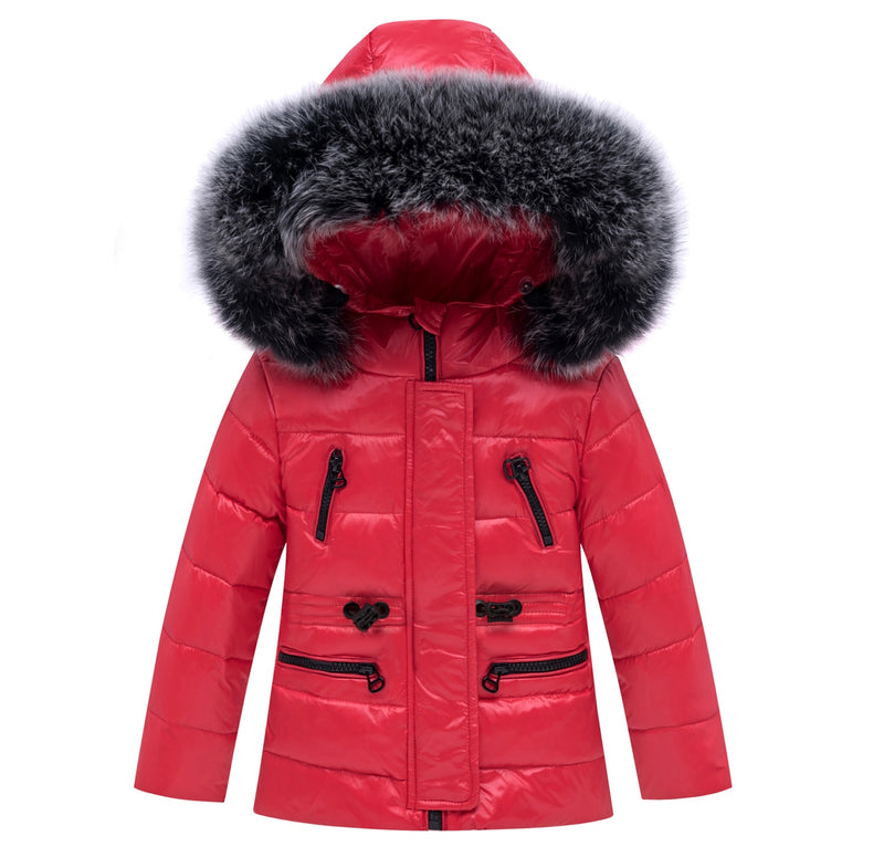 Traje de esquí de invierno para niños, conjunto de ropa cálida a prueba de viento para niños, chaqueta + mono, conjunto de ropa para niños de 0 a 4 años, trajes de nieve para niños, piel Real