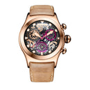 Reef Tiger/RT Herren Sportuhren mit Chronograph Skeleton Zifferblatt Datum drei Zähler Stahluhr RGA792