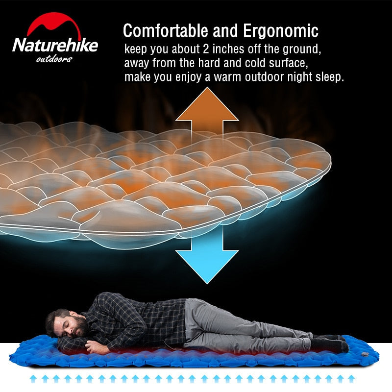 Naturehike Inflatable Mattress Air Mattress Camping Mat Ultralight Camping Mattress Sleeping Mat Camping Bed Nylon Sleeping Pad