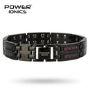 Power Ionics para hombre negro/azul/rojo fibra de carbono 100% pulsera de terapia magnética de titanio puro mejora la circulación sanguínea